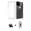 MARSİLYAN™- iPhone 11 Pro Max Kılıf Zirve Doku - Siyah Bilvis Hayalet Cam Ekran Koruyucu + Kamera Lens Koruma Cam - SF
