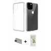 MARSİLYAN™- iPhone 11 Pro Max Kılıf Zirve Doku - Siyah Mat Seramik Nano Ekran Koruyucu + Rainbow Kamera Lens Koruma Cam - YL