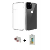 MARSİLYAN™- iPhone 11 Pro Max Kılıf Zirve Doku - Siyah Polymer Nano Ekran Koruyucu + Pers Alüminyum Kamera Lens - KI
