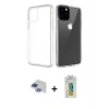 MARSİLYAN™- iPhone 11 Pro Max Kılıf Zirve Doku - Siyah Polymer Nano Ekran Koruyucu + Pers Alüminyum Kamera Lens - LT