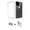 MARSİLYAN™- iPhone 11 Pro Max Kılıf Zirve Doku - Siyah Seramik Nano Ekran Koruyucu + Rainbow Kamera Lens Koruma Cam - GD