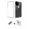 MARSİLYAN™- iPhone 11 Pro Max Kılıf Zirve Doku - Siyah Seramik Nano Ekran Koruyucu + Shine Kamera Lens Koruma Cam - GD