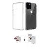 MARSİLYAN™- iPhone 11 Pro Max Kılıf Zirve Doku - Siyah Seramik Nano Ekran Koruyucu + Pers Alüminyum Kamera Lens - KI