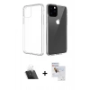 MARSİLYAN™- iPhone 11 Pro Max Kılıf Zirve Doku - Siyah Seramik Nano Ekran Koruyucu + Şeffaf Kamera Lens Koruma Cam