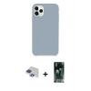 MARSİLYAN™- iPhone 11 Pro Max Kılıf Zirve Modern Özel Seri - Şeffaf 360 Full Body Arka Koruyucu + Pers Alüminyum Kamera Lens - LT