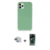 MARSİLYAN™- iPhone 11 Pro Max Kılıf Zirve Modern Özel Seri - Şeffaf 360 Full Body Arka Koruyucu + Pers Alüminyum Kamera Lens - LT