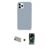 MARSİLYAN™- iPhone 11 Pro Max Kılıf Zirve Modern Özel Seri - Şeffaf 360 Full Body Arka Koruyucu + Rainbow Kamera Lens Koruma Cam - GD