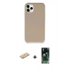 MARSİLYAN™- iPhone 11 Pro Max Kılıf Zirve Modern Özel Seri - Şeffaf 360 Full Body Arka Koruyucu + Renkli Kamera Lens Koruma Cam - TU