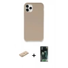 MARSİLYAN™- iPhone 11 Pro Max Kılıf Zirve Modern Özel Seri - Şeffaf 360 Full Body Arka Koruyucu + Renkli Kamera Lens Koruma Cam - SI