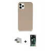 MARSİLYAN™- iPhone 11 Pro Max Kılıf Zirve Modern Özel Seri - Şeffaf 360 Full Body Arka Koruyucu + Yeşil Pers Alüminyum Kamera Lens