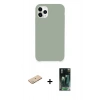 MARSİLYAN™- iPhone 11 Pro Max Kılıf Zirve Modern Özel Seri - Şeffaf 360 Full Body Arka Koruyucu + Renkli Kamera Lens Koruma Cam - YL