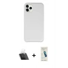 MARSİLYAN™- iPhone 11 Pro Max Kılıf Zirve Modern Özel Seri - Şeffaf Pasifik Cam Ekran Koruyucu + Kamera Lens Koruma Cam - SF