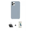 MARSİLYAN™- iPhone 11 Pro Max Kılıf Zirve Modern Özel Seri - Şeffaf Pasifik Cam Ekran Koruyucu + Kamera Lens Koruma Cam - SF