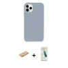 MARSİLYAN™- iPhone 11 Pro Max Kılıf Zirve Modern Özel Seri - Şeffaf Pasifik Cam Ekran Koruyucu + Renkli Kamera Lens Koruma Cam - PE