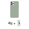 MARSİLYAN™- iPhone 11 Pro Max Kılıf Zirve Modern Özel Seri - Şeffaf Pasifik Cam Ekran Koruyucu + Rainbow Kamera Lens Koruma Cam - YL