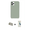 MARSİLYAN™- iPhone 11 Pro Max Kılıf Zirve Modern Özel Seri - Şeffaf Pasifik Cam Ekran Koruyucu + Rainbow Kamera Lens Koruma Cam - GD