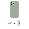 MARSİLYAN™- iPhone 11 Pro Max Kılıf Zirve Modern Özel Seri - Şeffaf Pasifik Cam Ekran Koruyucu + Renkli Kamera Lens Koruma Cam - SI