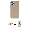 MARSİLYAN™- iPhone 11 Pro Max Kılıf Zirve Modern Özel Seri - Şeffaf Pasifik Cam Ekran Koruyucu + Renkli Kamera Lens Koruma Cam - MI