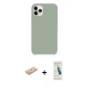 MARSİLYAN™- iPhone 11 Pro Max Kılıf Zirve Modern Özel Seri - Şeffaf Pasifik Cam Ekran Koruyucu + Renkli Kamera Lens Koruma Cam - TU