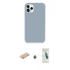 MARSİLYAN™- iPhone 11 Pro Max Kılıf Zirve Modern Özel Seri - Şeffaf Pasifik Cam Ekran Koruyucu + Renkli Kamera Lens Koruma Cam - TU