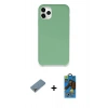MARSİLYAN™- iPhone 11 Pro Max Kılıf Zirve Modern Özel Seri - Siyah 18D Cam Ekran Koruyucu + Metal Kamera Lens Koruma Cam - GS