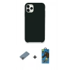 MARSİLYAN™- iPhone 11 Pro Max Kılıf Zirve Modern Özel Seri - Siyah 18D Cam Ekran Koruyucu + Metal Kamera Lens Koruma Cam - MR