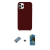 MARSİLYAN™- iPhone 11 Pro Max Kılıf Zirve Modern Özel Seri - Siyah 18D Cam Ekran Koruyucu + Metal Kamera Lens Koruma Cam - MR