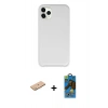 MARSİLYAN™- iPhone 11 Pro Max Kılıf Zirve Modern Özel Seri - Siyah 18D Cam Ekran Koruyucu + Renkli Kamera Lens Koruma Cam - PE