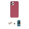 MARSİLYAN™- iPhone 11 Pro Max Kılıf Zirve Modern Özel Seri - Siyah 18D Cam Ekran Koruyucu + Renkli Kamera Lens Koruma Cam - SI