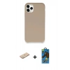 MARSİLYAN™- iPhone 11 Pro Max Kılıf Zirve Modern Özel Seri - Siyah 18D Cam Ekran Koruyucu + Renkli Kamera Lens Koruma Cam - YL