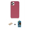 MARSİLYAN™- iPhone 11 Pro Max Kılıf Zirve Modern Özel Seri - Siyah 18D Cam Ekran Koruyucu + Renkli Kamera Lens Koruma Cam - TU