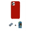 MARSİLYAN™- iPhone 11 Pro Max Kılıf Zirve Modern Özel Seri - Siyah 18D Cam Ekran Koruyucu + Shine Kamera Lens Koruma Cam - SH