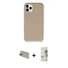 MARSİLYAN™- iPhone 11 Pro Max Kılıf Zirve Modern Özel Seri - Siyah 20D Premium Cam Ekran Koruyucu + Gold Rainbow Kamera Lens Koruma Cam