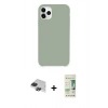 MARSİLYAN™- iPhone 11 Pro Max Kılıf Zirve Modern Özel Seri - Siyah 20D Premium Cam Ekran Koruyucu + Pers Alüminyum Kamera Lens - SH