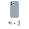 MARSİLYAN™- iPhone 11 Pro Max Kılıf Zirve Modern Özel Seri - Siyah 20D Premium Cam Ekran Koruyucu + Pers Alüminyum Kamera Lens - SH