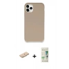 MARSİLYAN™- iPhone 11 Pro Max Kılıf Zirve Modern Özel Seri - Siyah 20D Premium Cam Ekran Koruyucu + Renkli Kamera Lens Koruma Cam - MI