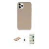 MARSİLYAN™- iPhone 11 Pro Max Kılıf Zirve Modern Özel Seri - Siyah 20D Premium Cam Ekran Koruyucu + Renkli Kamera Lens Koruma Cam - PE