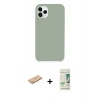MARSİLYAN™- iPhone 11 Pro Max Kılıf Zirve Modern Özel Seri - Siyah 20D Premium Cam Ekran Koruyucu + Renkli Kamera Lens Koruma Cam - PE