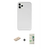 MARSİLYAN™- iPhone 11 Pro Max Kılıf Zirve Modern Özel Seri - Siyah 20D Premium Cam Ekran Koruyucu + Renkli Kamera Lens Koruma Cam - MI