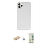 MARSİLYAN™- iPhone 11 Pro Max Kılıf Zirve Modern Özel Seri - Siyah 20D Premium Cam Ekran Koruyucu + Renkli Kamera Lens Koruma Cam - PE