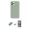 MARSİLYAN™- iPhone 11 Pro Max Kılıf Zirve Modern Özel Seri - Siyah 34D Hayalet Izgaralı Cam + Shine Kamera Lens Koruma Cam - GD