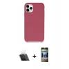 MARSİLYAN™- iPhone 11 Pro Max Kılıf Zirve Modern Özel Seri - Siyah 34D Hayalet Izgaralı Cam + Kamera Lens Koruma Cam - SF