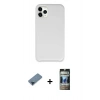 MARSİLYAN™- iPhone 11 Pro Max Kılıf Zirve Modern Özel Seri - Siyah 34D Hayalet Izgaralı Cam + Metal Kamera Lens Koruma Cam - MI