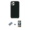 MARSİLYAN™- iPhone 11 Pro Max Kılıf Zirve Modern Özel Seri - Siyah 34D Hayalet Izgaralı Cam + Metal Kamera Lens Koruma Cam - AKYL