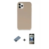 MARSİLYAN™- iPhone 11 Pro Max Kılıf Zirve Modern Özel Seri - Siyah 34D Hayalet Izgaralı Cam + Metal Kamera Lens Koruma Cam - MI