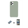 MARSİLYAN™- iPhone 11 Pro Max Kılıf Zirve Modern Özel Seri - Siyah 34D Hayalet Izgaralı Cam + Metal Kamera Lens Koruma Cam - MR