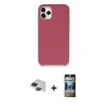 MARSİLYAN™- iPhone 11 Pro Max Kılıf Zirve Modern Özel Seri - Siyah 34D Hayalet Izgaralı Cam + Pers Alüminyum Kamera Lens - SH
