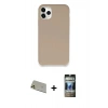 MARSİLYAN™- iPhone 11 Pro Max Kılıf Zirve Modern Özel Seri - Siyah 34D Hayalet Izgaralı Cam + Rainbow Kamera Lens Koruma Cam - GD