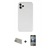 MARSİLYAN™- iPhone 11 Pro Max Kılıf Zirve Modern Özel Seri - Siyah 34D Hayalet Izgaralı Cam + Rainbow Kamera Lens Koruma Cam - GD
