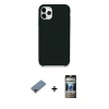 MARSİLYAN™- iPhone 11 Pro Max Kılıf Zirve Modern Özel Seri - Siyah 34D Hayalet Izgaralı Cam + Shine Kamera Lens Koruma Cam - PE